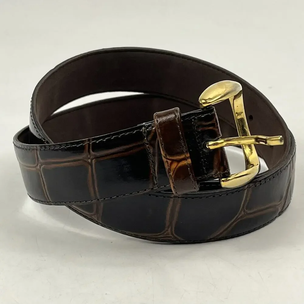 Italian Genuine Leather Belt Men Sz M 33.5